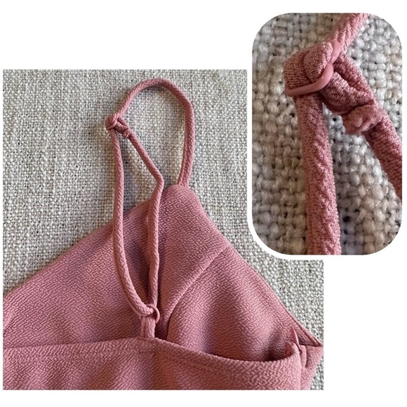 SHEIN Dusty Rose Strap Mini Dress Pink Stretch Textured Women’s Junior’s 8/10 - Picture 3 of 11